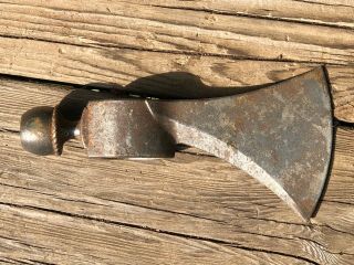 Unique Vintage Cast Steel Tomahawk Style Axe Head With Acorn Shaped Hammer End