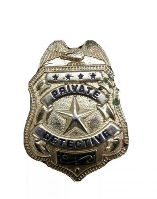 Metal Private Detective Badge Vintage Child 