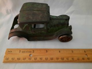 Green Arcade Cast Iron Car Model A Ford Coupe - No Rear Wheels Or Rumble Seat