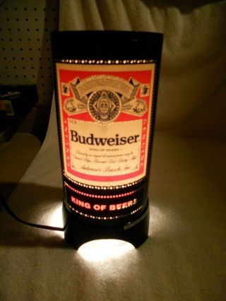 Vintage Budweiser King Of Beers Advertising Rotating Motion Lamp Bar Sign Light
