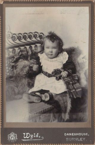 Old Cabinet Photo Children Pet Dog Animal Named Daneshouse Burnley F2