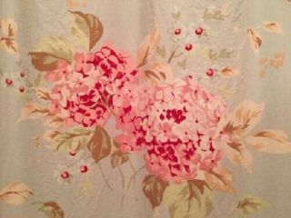 Vintage Simply Shabby Chic Pink & Blue Floral Hydrangea Ruffled Shower Curtain 2