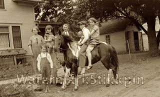 1920s Photo Negative Pony For Party Well To Do Family Gives Birthday Horse Ride