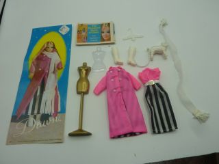 Vintage Dawn Dolls Clothes Outfit Maxi Mod 0811 Pink/black White Stripe 08