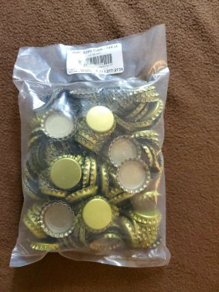 144ct Uncrimped Gold Crown - Caps For Capping Home Brew Beer Brewery Quality