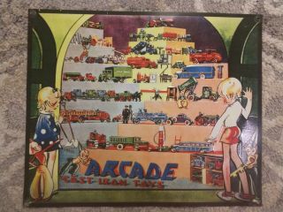 Arcade Cast Iron Toy Tin Sign Metal Home Wall Hanging Decoration 14.  25 " X11.  75 "