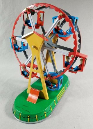 Vintage Wind - Up Tin Ferris Wheel,  Made In China,  Ms 239,  Nib - Unique