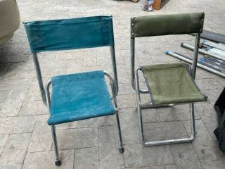 Vintage Coleman Folding Canvas & Aluminum Camp Chairs (2) 2