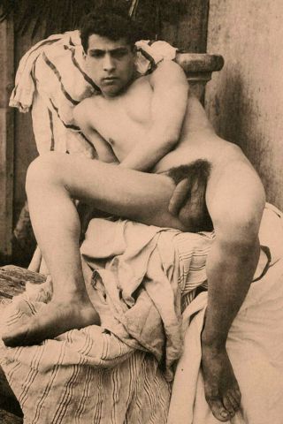 Study A Male Nude,  Baron Wilhelm Von Gloeden 1890s (reprint)