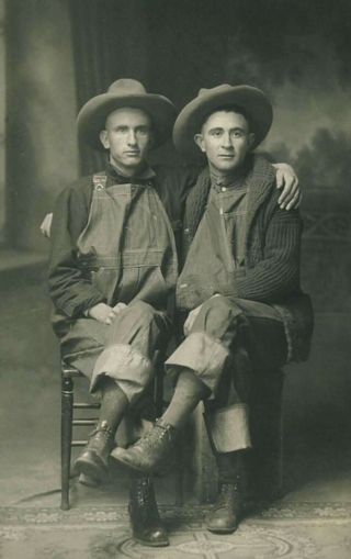 1915 Affectionate Male Couple 1915,  Vintage Old Photo 4” X 6” Reprint