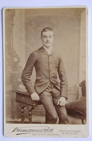 Cabinet Photo: Studio Portrait Of A Young Man.  By Brown,  Barnes & Bell.  1890s