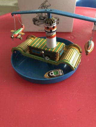 Boats Airplane & Blimp Tin Litho Wind Up Toy Made In China Ms280