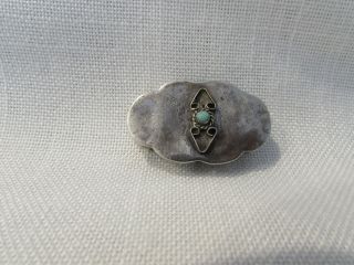 Vintage Sterling Silver And Turquoise Snuff Pill Box