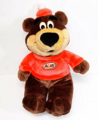 Vintage A&w Root Beer Teddy Bear Plush Mascot 18 " Tall Rooty Colorful Quality