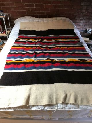 Vintage Guatemalan Wool Blanket Early 1970 