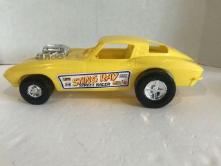Vintage Processed Plastics Co.  Toy Car 1963 Yellow Sting Ray Corvette Racer