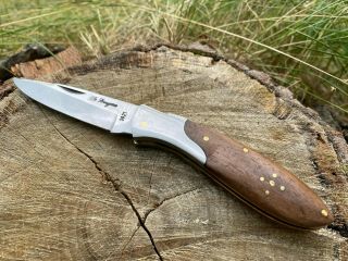 Laguiole Pocket Knife France Metal Blue Wood Old Men ' s Flodings Steel Rare 2