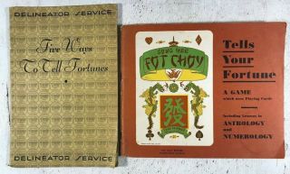 Vintage Fortune Telling Game & 5 Ways To Tell Fortunes Spiritualism Astrology