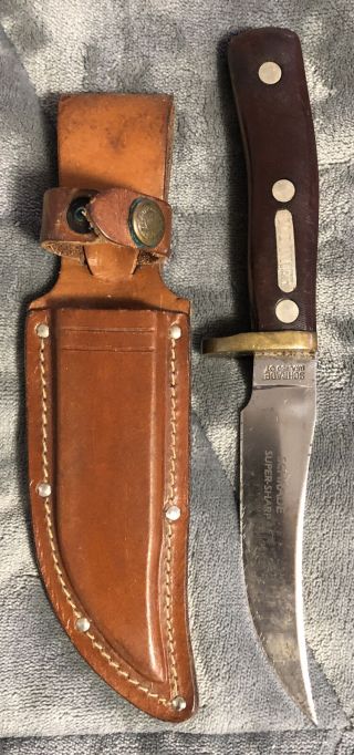 Vintage Schrade Old Timer Usa 160ot - Sharp Hunting Knife W/ Sheath
