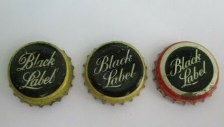 Je 3 Vintage Canada Beer Bottle Cap 3 Different Black Label