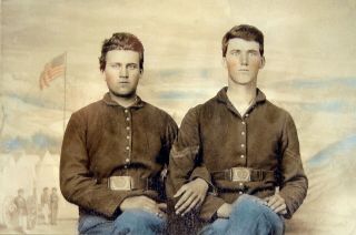 Two Civil War Soldiers,  1861 Gay Interest Vintage Photo (reprint)