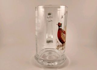 Vintage SCHMIDT BEER Glass Mug Wildlife Collector Series Ring - neck Pheasants V 2