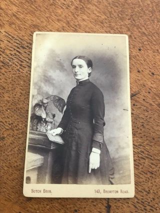 1870s Or 80s Cabinet Photo Of A Lady Classic Victorian Pose.  Sutch Brothers