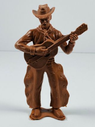 Vintage 5 " Brown Plastic Cowboy Toy Action Figure Western Rodeo Marx