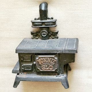 5 " - - Vintage Miniature Cast Iron Wood Burning Stove - Bonnie Glo Miniature Stove