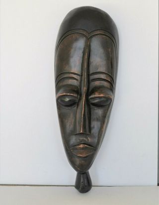 Vintage Wooden Hand Carved African Tribal Mask Long Face Wall Hanging