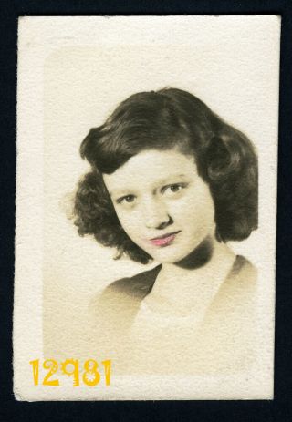 Vintage Hand Colored Photograph,  Portrait Of Teen Girl 1930’s Hungary