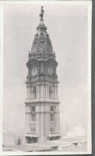 Vintage Photograph 1920 - 30 City Hall Clock - Tower Philadelphia Pennsylvania Photo