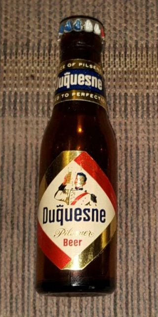Vintage Miniature Beer Bottle Duquesne Empty Brewery Pub Alcohol