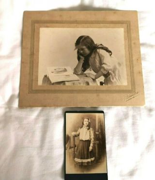 Set 2 Victorian Cabinet Photographs Of Young Girls J.  S Simnett Fashion Interest