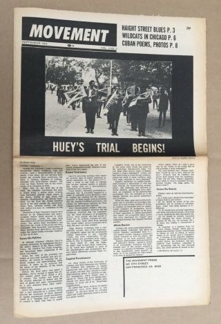Sept 1968 Movement Newspaper Sncc Sds Black Panther Huey Newton 