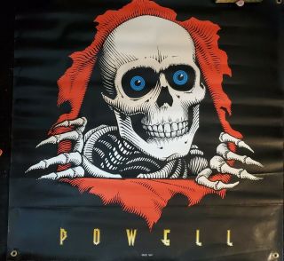 Powell Peralta Skateboards - Vintage Ripper Banner Esoc 1987 35” X 35” Tony Hawk