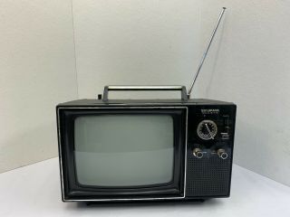Vintage Sylvania Solid State Portable Black & White Television Tv -