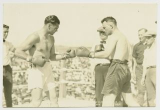1923 Jack Dempsey Vs Tommy Gibbons Vintage Boxing Photo Shelby,  Montana Faceoff