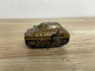 Vintage Wind Up U.  S.  Army Tank Toy Made In Japan Tin Wind Up Tank Toy