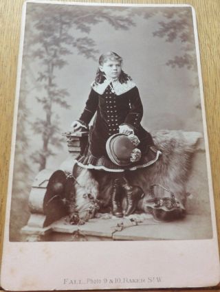 Victorian Cabinet Photograph Card Of A Young Girl Wearing A Dress