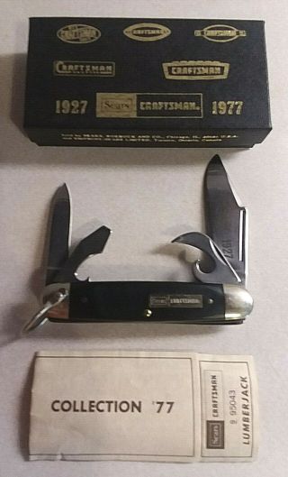 Sears Craftsman 1927 - 1977 50th Anniversary 95043 Lumberjack Pocket Knife W/box
