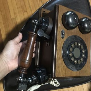 Vintage Oak Wood Telephone Ringer Box Western