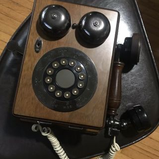 Vintage Oak Wood Telephone Ringer Box Western 2