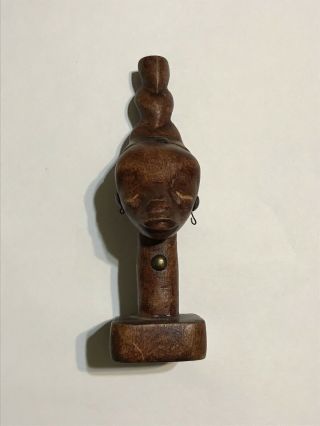 Vintage Pair Hand Carved Wood African Tribal Art Statue Figures 2