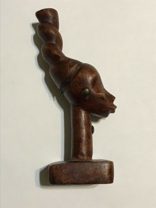 Vintage Pair Hand Carved Wood African Tribal Art Statue Figures 3