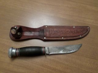 Vintage 1930 - 40 " S Remington Dupont Rh71 Hunting Knife W/ Sheath