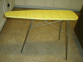 Vintage 70s Yellow Childs Metal Ironing Board