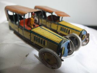 Gely German Penny Toy Tin Litho Auto (2) Well Worn