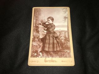 Cabinet Card Photo Of A Girl Named Helen B Mattby By Crocker From Corning N.  Y.