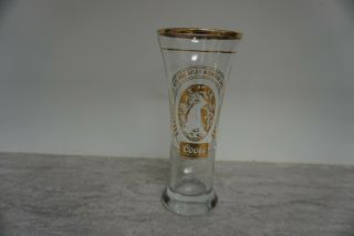 Vintage Coors Gold Trimmed Beer Glass 7 1/4 " Tall Coors - Pilsner Glass